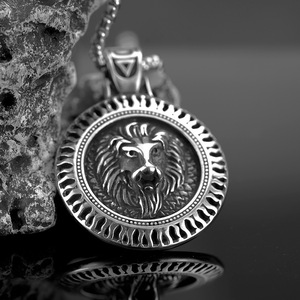 Yunnique-collar con colgante de cabeza de león para hombre, de acero inoxidable, con temática de animales, regalo, joyería - Product Image 4