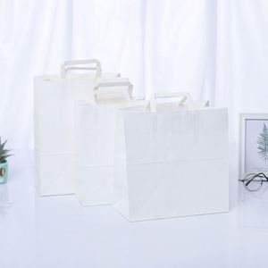 Bolsas de Papel Kraft Blancas Medianas con Asas para Regalos, Compras, Fiestas, Cumpleaños, Manualidades, Comida para Llevar - Product Image 3