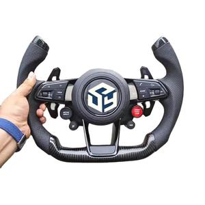 Volant de voiture en cuir et fibre de carbone, <span class=keywords><strong>prix</strong></span> de gros usine, pour <span class=keywords><strong>Audi</strong></span> A3 A4L A5 A6L A7 Q8 TT <span class=keywords><strong>R8</strong></span> - Product Image 4