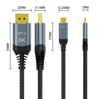 Cable Adaptador USB-C a DisplayPort A055 Chapado en Oro, 8K 60Hz, 1M/2M/3M, Macho a Macho, Cable USB C Tipo C DP para Micrófono Amplificador