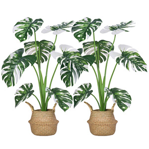 Simulation nordique salle de diffusion en direct, plantes vertes, plantes en pot blanc brocart tortue dos <span class=keywords><strong>bambou</strong></span> intérieur décorations chez l'habitant - Product Image 5
