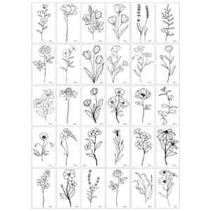 Autocollants de tatouage floraux imperméables, motifs uniques, art corporel sexy pour filles, bras, clavicule, main, pied - Product Image 2
