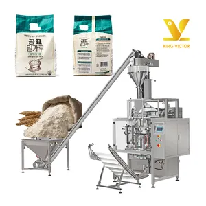 Machine d'emballage de poudre à alimentation par vis entièrement automatique 500g-15kg machine d'emballage de farine de blé à sachets doypack