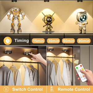 Puck <b>Lights</b> with Charging Station, Rechargeable Battery Remote Control 3 Colors Led Under Cabinet Lighting, <b>Wireless</b> Tap <b>Light</b> - Product Image 3