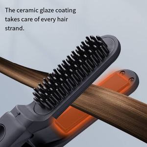 Spazzola Lisciante per Capelli 2 in 1 Portatile a Riscaldamento Rapido, Mini Piastra Elettrica Ricaricabile Senza Fili - Product Image 5