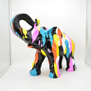 卸売クリエイティブ手描き動物彫刻オフィスオープニングギフト象置物アートデコレーション