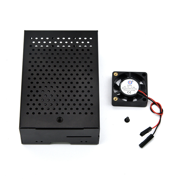 Aluminum Alloy Case with Cooling Fan Metal Enclosure Box for Raspberry Pi 4B Pi 4 Model B