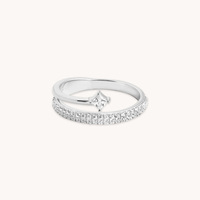 Bague empilable pour femme Xinyun Fashion Cube Zirconia, en laiton plaqué or