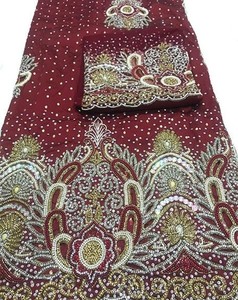Suministro directo de fábrica, estilo africano, trabajo manual, bordado con cuentas, envoltura de George somalí para mujeres de la India - Product Image 4