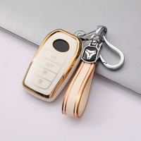 Funda de TPU con Borde Dorado para Llave de Toyota Crown Prado RAV4 Frontlander, Cubierta para Control Remoto de 4 Botones, Accesorio al por Mayor