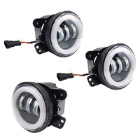 Phare antibrouillard LED pour moto et voiture avec anneau Angel Eye et lentille, pour conversion
