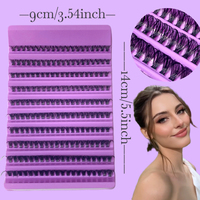 Extensions de cils en grappe DIY, cils épais et vaporeux, 0,07 mm, courbure D, 40P, 8-16 mm, mixtes, 200 pièces, adaptées aux débutants, maquillage de fête
