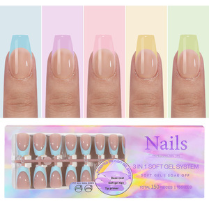 Venta al por Mayor de 150 Uñas Postizas Decorativas, Uñas Francesas Desmontables sin Costuras, Cortas, Cuadradas, Almendradas, a Presión - Product Image 5