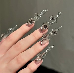 2089New Fashion <span class=keywords><strong>Rosas</strong></span> llenas de espinas Tallas hechas a mano Diseño de <span class=keywords><strong>uñas</strong></span> Prensa <span class=keywords><strong>Uñas</strong></span> <span class=keywords><strong>en</strong></span> las <span class=keywords><strong>uñas</strong></span> postizas <span class=keywords><strong>Uñas</strong></span> artificiales - Product Image 1