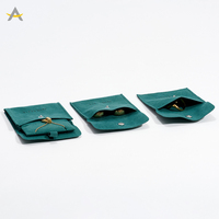 Auralux vente en gros petit microfibre vert voyage collier boucle d'oreille bijoux emballage pochette sac
