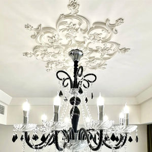 Fábrica por encargo francés Retro Floral Palace Interior PU Panel de techo azulejos medallón para lámpara de techo de luz - Product Image 3