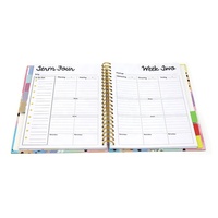 Carnet de notes, agenda, journal, organiseur mensuel, carnet de notes avec impression couleur personnalisée, spirale