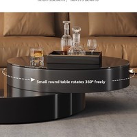 Table basse rotative minimaliste italienne de luxe léger, plateau en verre trempé, extensible, pliable, structure en acier, mobilier de salon