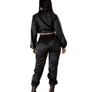 Su ordine di alta qualità nero streetwear riflettente jogger <span class=keywords><strong>pantaloni</strong></span> pista delle donne a righe riflettente <span class=keywords><strong>tuta</strong></span> - Product Image 2