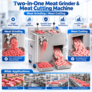 Machine à hacher et à découper la viande 2 en 1, 400 kg/h, acier inoxydable, hachoir à viande électrique pour boucherie, cuisine - Product Image 4
