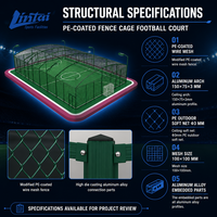 Cage de football multifonctionnelle personnalisable, ensemble complet d'équipement sportif, solution globale pour complexe sportif, solution pour terrain de football