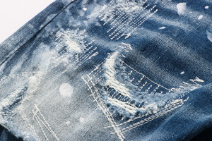 <span class=keywords><strong>Jeans</strong></span> <span class=keywords><strong>in</strong></span> Denim con Logo personalizzato da <span class=keywords><strong>uomo</strong></span> con foro consumato Micro <span class=keywords><strong>elastico</strong></span> <span class=keywords><strong>in</strong></span> cotone blu lavato a metà <span class=keywords><strong>vita</strong></span> <span class=keywords><strong>Jeans</strong></span> - Product Image 6