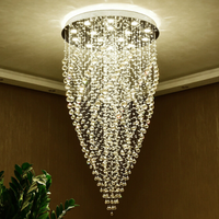 Lustre en cristal de fabrication chinoise pour plafond voûté, hauteur de cathédrale, longueur sur mesure à bon prix