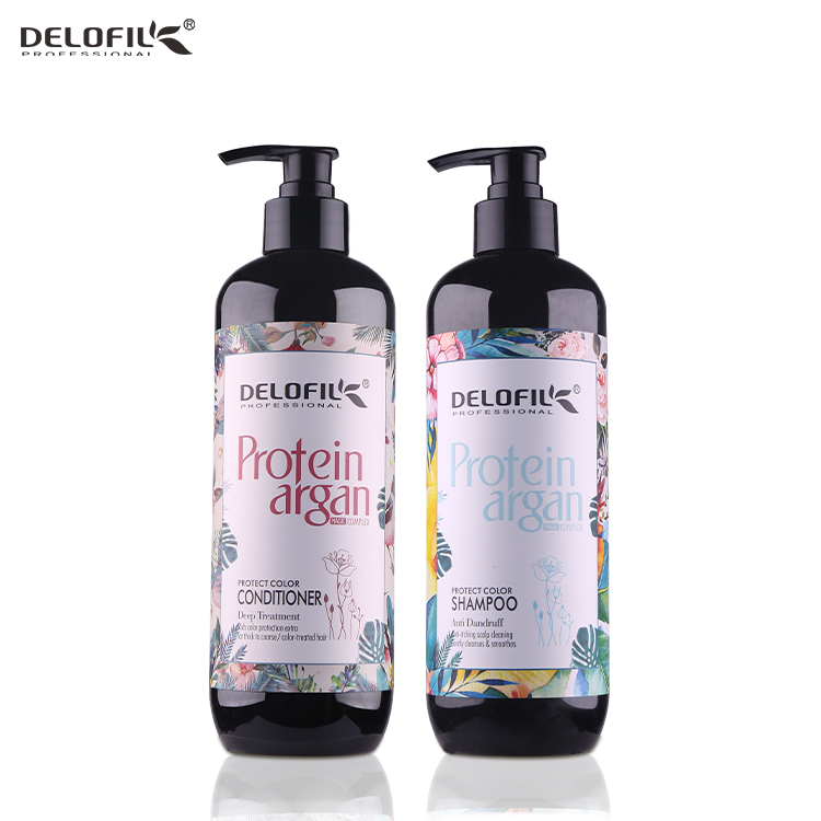 DELOFIL professional private label moisture Herbal Shampoo And Conditioner set natural flower hair products