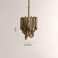 Lustre suspendu moderne de style Murano en verre, tubes ambrés et transparents, pour cuisine, hall d'entrée, bar, salon