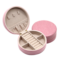 Boîte à bijoux ovale portable de luxe étanche, mini-étui de rangement pour boucles d'oreilles, colliers et bagues, style sac à main, en velours/cuir PU/MDF avec poignée