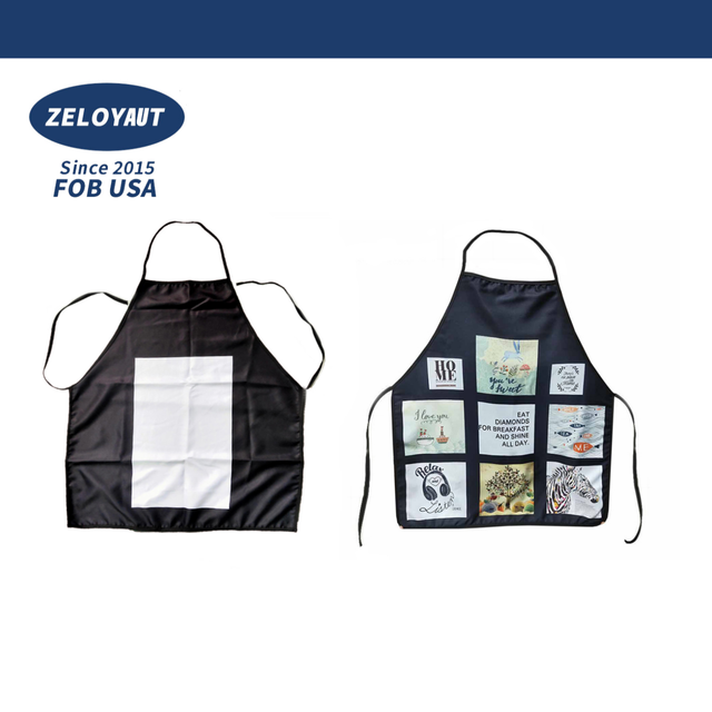 Wholesale Custom DIY Polyester Chef Aprons for Women Blanks Sublimation Reusable Durable Waterproof for Household Use Logo