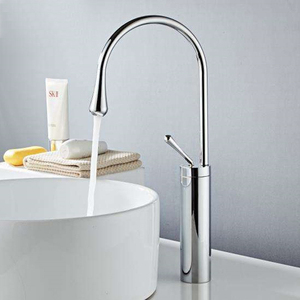 Robinet de salle de bain moderne de luxe à une poignée Rotation à 360 degrés Forme de goutte d'eau Grand <span class=keywords><strong>mitigeur</strong></span> de lavabo en laiton céramique pour hôtels - Product Image 6