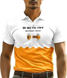 Camisetas de Golf Divertidas para Hombre, Tejidas, Estampadas, Transpirables, de Manga Corta, Corte Regular, Ropa Deportiva de Playa para Verano - Product Image 4