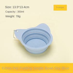 Bol de nourriture pour animaux de compagnie portable personnalisé pratique à la vente chaude, pliable en silicone, pliable, bol de qualité alimentaire pour chat et chien - Product Image 6