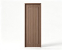 Porte intérieure battante en composite bois massif stratifié PVC, porte de chambre sans peinture avec panneau mural et plinthe assortis