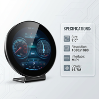 Module d'affichage LCD TFT IPS rond de 7 pouces 1080x1080 FL5893 MIPI, écran LCD circulaire pour tableau de bord automobile, HMI, hub intelligent