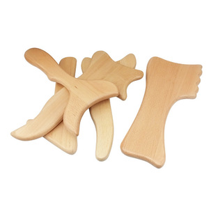 Planche de massage en bois de hêtre pour le dos, le cou, les épaules, thérapie des méridiens, outil Gua Sha en bois, soins de beauté du corps - Product Image 1