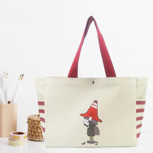 Bolso de compras reutilizable plegable, bolsillo con cremallera, bolso de playa de algodón Vintage, bolsos de mano de lona para mujer - Product Image 6