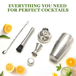 Ensemble de 6 outils de bar à cocktails en acier inoxydable avec coffret cadeau pour Noël, les fêtes, un mariage ou un cadeau de pendaison de crémaillère - Product Image 3