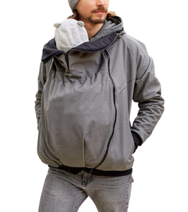 <span class=keywords><strong>Giacca</strong></span> a vento da esterno personalizzata abbigliamento premaman cappotto moda papà marsupio <span class=keywords><strong>giacca</strong></span> canguro giacche calde con cappuccio per gli uomini - Product Image 3