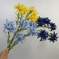YOPIN-8079 Simulierte Lilienblume Realistische Seidenblume mit 5 Köpfen Spinnenlilien für Luxuriöse Blumenarrangements Lycoris-Blumen
