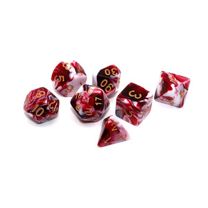 DESKJOY 7-Piece Bulk Two-<strong>Color</strong> (Red White) 20mm Polyhedral Acrylic <strong>Dice</strong> Direct Factory Supply for DND Dungeons Dragons Games - Product Image 2
