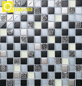 Vente en gros 300x300 carreau de mosaïque en cristal de <span class=keywords><strong>résine</strong></span> de verre de cristal brun - Product Image 2