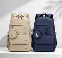 Sac à dos étudiant unisexe imperméable, grande capacité, personnalisable, en nylon, compatible ordinateur portable, plusieurs poches - Nouveauté très demandée