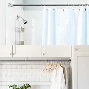 SANIPRO Shower Curtain Poles Towel Rail Telescopic Rods For Bathroom Windows Adjustable Hanging Clothes Drying Rod