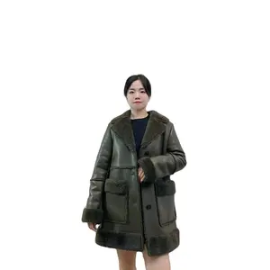 New Style Winter Warm Thick Sheepskin Lamb Fur Coat Leather Jacket for girls women ladies