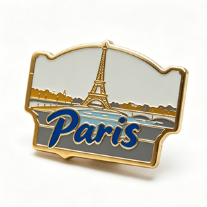Pin Esmaltado de Recuerdo de la Ciudad de París, Torre Eiffel, Río Sena, Insignia Metálica Chapada en Oro, Forma Irregular, Regalo de Viaje - Product Image 3