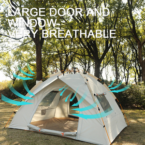 เต็นท์ตั้งแคมป์เต็นท์โดม2/<span class=keywords><strong>3</strong></span>/4/6คนพร้อมเสาที่ปราศจากสิ่งกีดขวางเพื่อการติดตั้งง่ายในเวลาต่ำกว่า10นาทีรวมบล็อกฝนและลม - Product Image 3