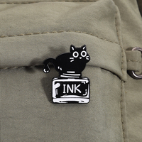 Dessin animé chat squelette émail broche drôle Animal broche revers Badge pour sac vêtements chapeau bijoux cadeau