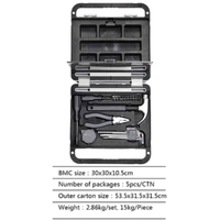 XTXS BYD-A OEM Caja de Herramientas de Acero Inoxidable con Estuche Rígido, Incluye Martillo de Uña, Alicates, Juego de Puntas y Llave Hexagonal